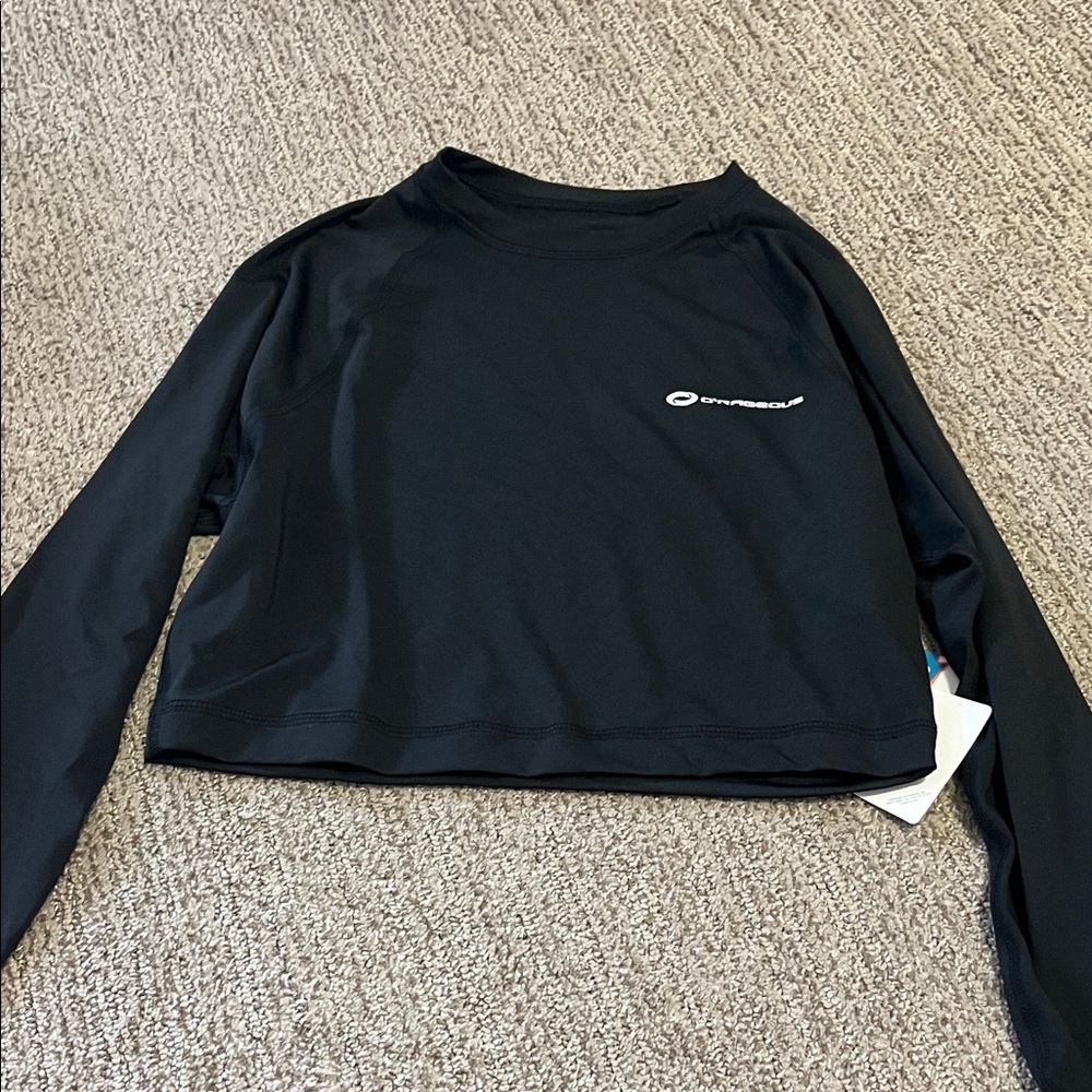 Black Cropped Rash Guard